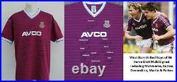 West Ham Boys of 86 Multi Signed Shirt inc. McAvennie & Cottee with COA & Map