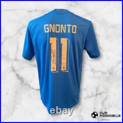 Wilfried Gnonto signed shirt, obtained in person