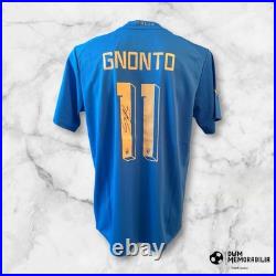 Wilfried Gnonto signed shirt, obtained in person