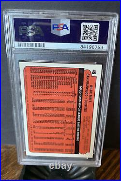 Willie Mays 1996 Topps CERTIFIED Autograph Issue 1972 SP Signed On Card Auto PSA
