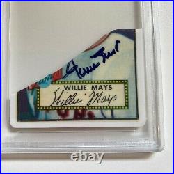 Willie Mays Signed Autographed 1952 Topps Porcelain Baseball Card Cut PSA DNA
