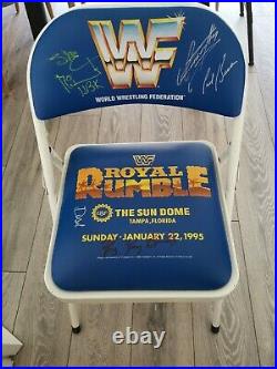 Wwf Wwe 1995 Royal Rumble Rare Ppv Ringside Chair Signed