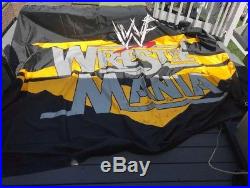 Wwf Wwe Wrestlemania 15 Ring Used Ring Worn Signed Banner Vintage Wwf Wwe Wcw