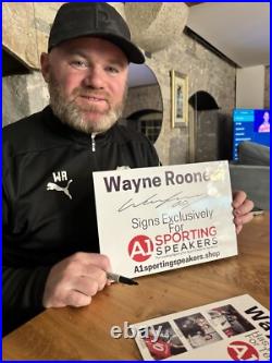 X5 Fantastic WAYNE ROONEY Signed Career Stats Picture Bargain With COA £150