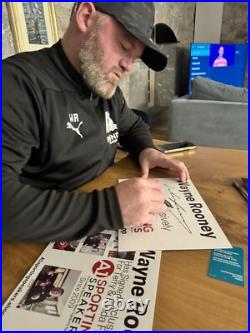 X5 Fantastic WAYNE ROONEY Signed Career Stats Picture Bargain With COA £150