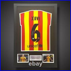 Xavi Hernandez Hand Signed Framed Barcelona Football Shirt 2014/15 £349
