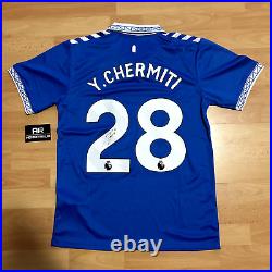 Youssef Chermiti Hand Signed Everton 2023/24 Season Home Shirt Photo Proof