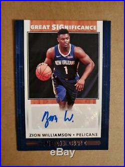 ZION WILLIAMSON SIGNED NBA Hoops 2019-20 Rookie Auto RC