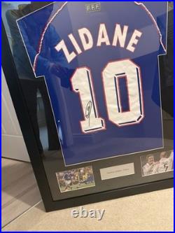 Zinedine Zidane France Framed Shirt & Signature